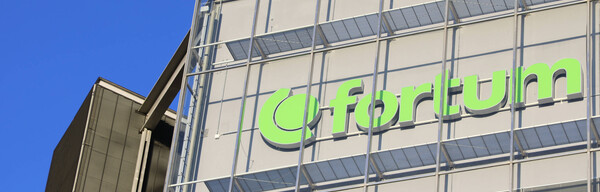 Fortum HQ logo and wall