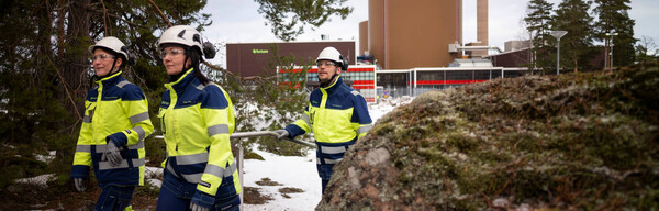 Workers outside of Loviisa Nuclear Power Plant