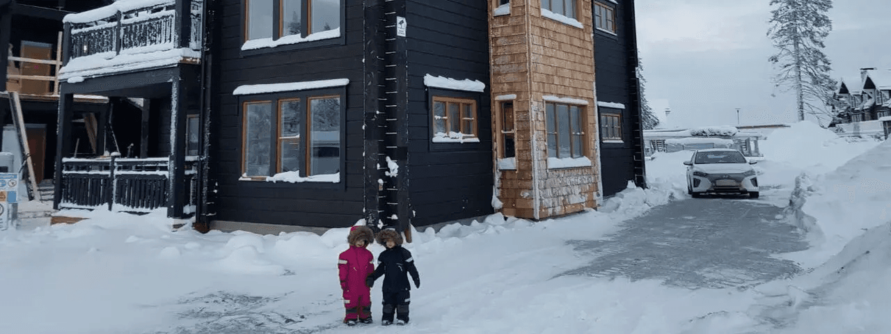 Electric car in winter